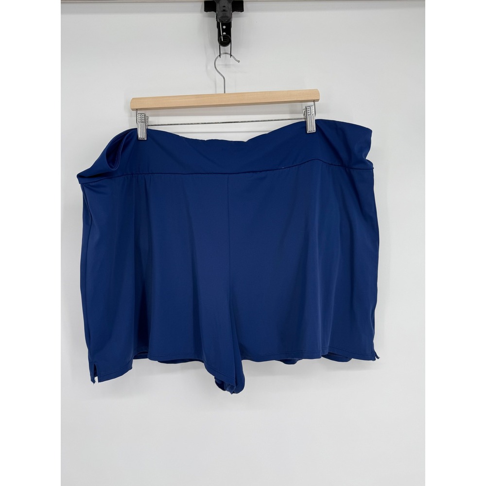 Bal Harbour Womens Navy Blue High Waisted Swim Shorts Plus Sz‎ 3X